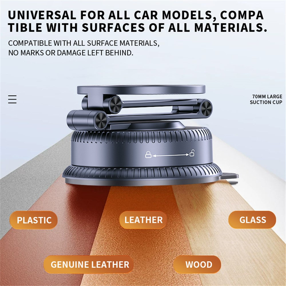 K60 Magnetic Car Phone Mount 70mm Suction Cup 360 Degree Rotation Phone Holder for Car Navigation