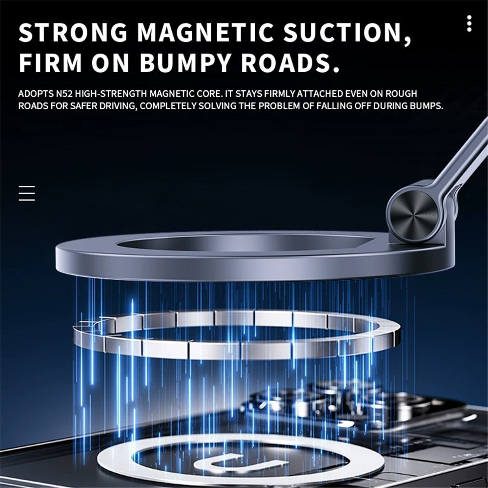 K60 Magnetic Car Phone Mount 70mm Suction Cup 360 Degree Rotation Phone Holder for Car Navigation