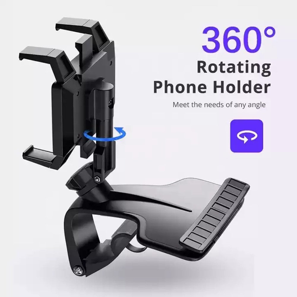 Car Dashboard Phone Stand 360 Degrees Rotation Adjustable GPS Car Clip Holder with Parking Number Plate