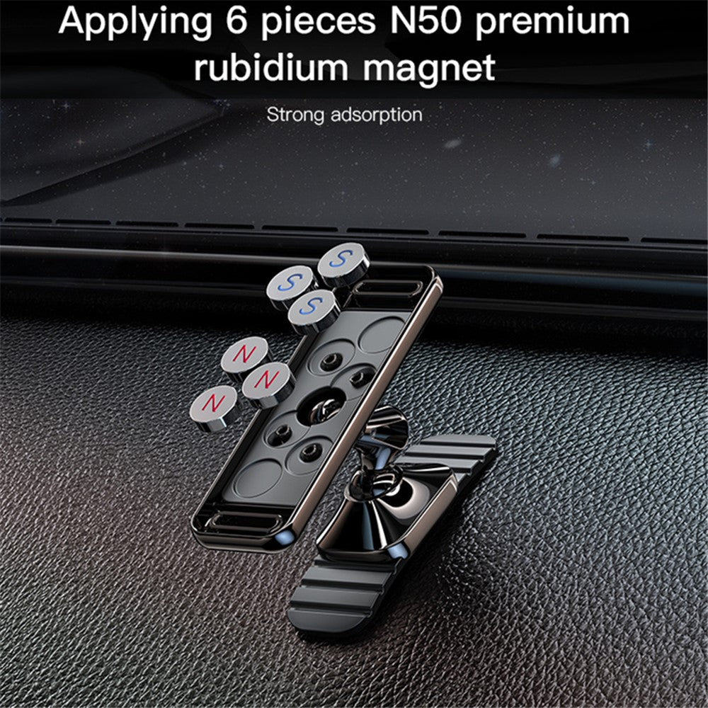YESIDO C150 360 Degree Rotation Magnetic Absorption Zinc Alloy Car Phone Holder Adhesive Arc Bracket