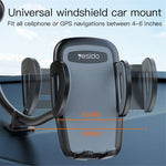 YESIDO C108 40cm Car Bendable Arm Smartphone Bracket Windshield Sucker Mount Cell Phone Holder with Mini Support