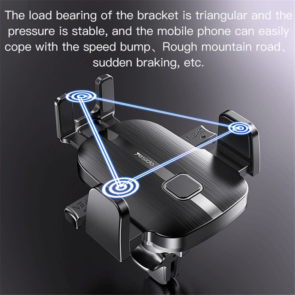 YESIDO C162 Air Outlet Car Phone Holder Bracket 360 Degree Rotatable Cellphone Stand