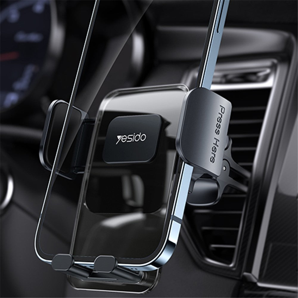 YESIDO C163 Air Outlet Transparent Panel Car Bracket Mobile Phone Holder Stand