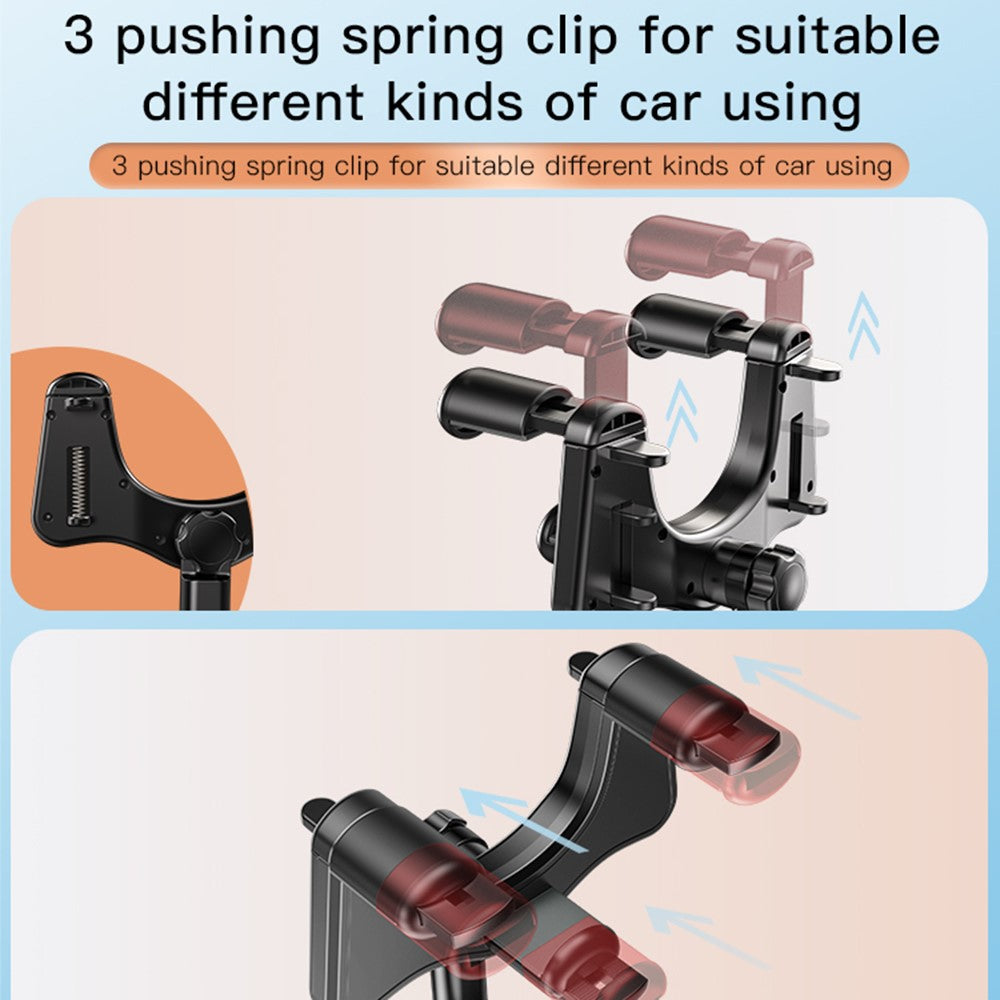 YESIDO C196 Car Rearview Mirror Phone Holder 360 Degrees Rotating ABS Cellphone Bracket