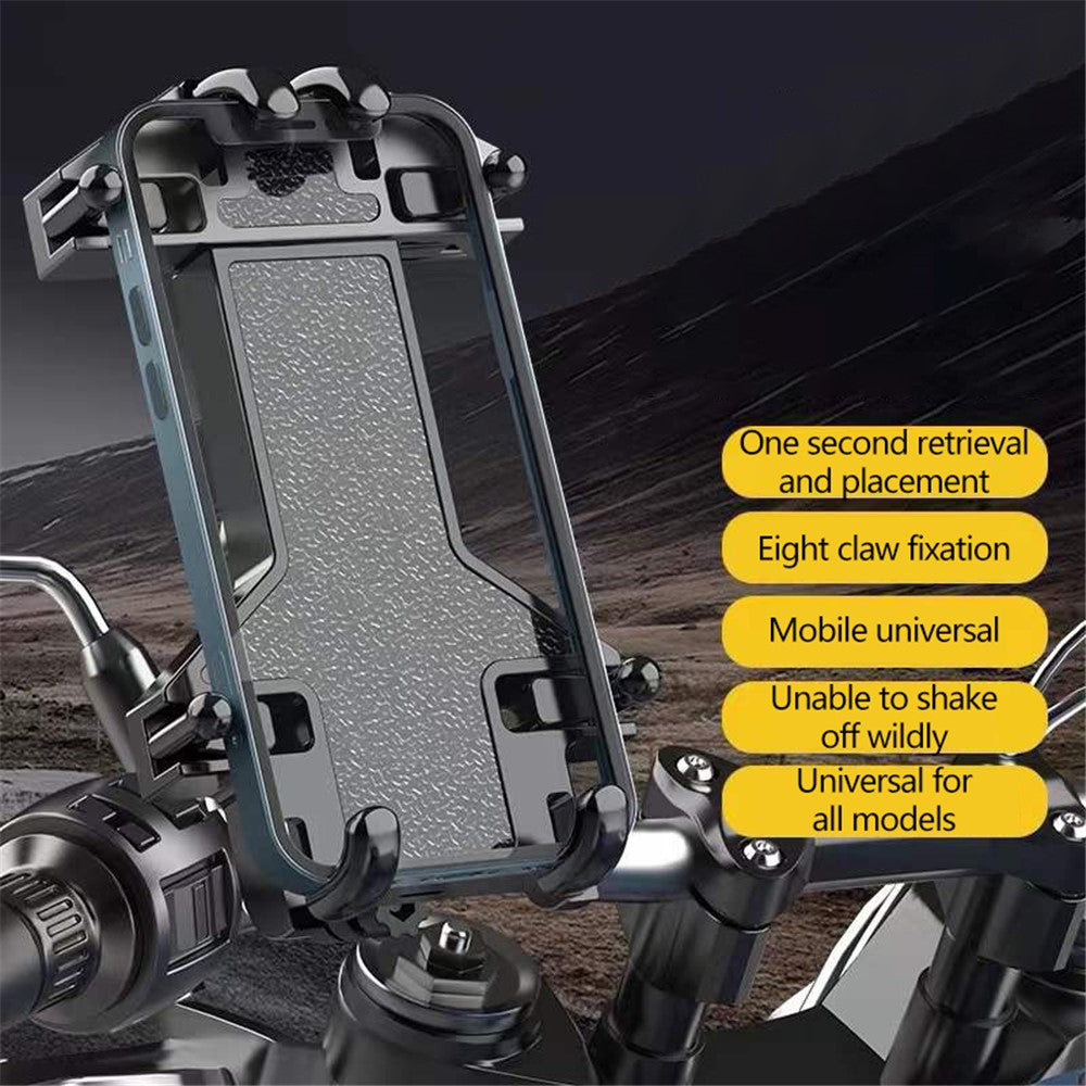 Handlebar Phone Holder for Bicycle E-Bike Motorcycle Anti-Shock Quick Fixed Phone Mount for Riding, Cycling