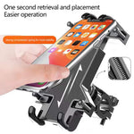 Handlebar Phone Holder for Bicycle E-Bike Motorcycle Anti-Shock Quick Fixed Phone Mount for Riding, Cycling