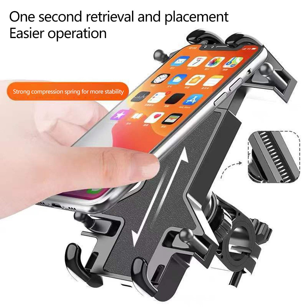 Handlebar Phone Holder for Bicycle E-Bike Motorcycle Anti-Shock Quick Fixed Phone Mount for Riding, Cycling