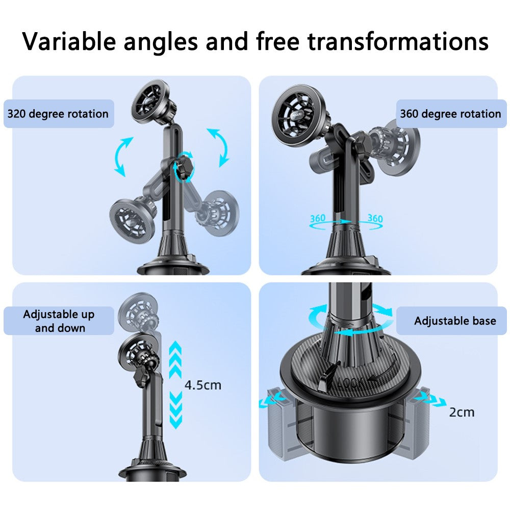 YESIDO C200 For iPhone 12 / 13 / 14 / 15 Car Cup Holder Mount Phone Bracket