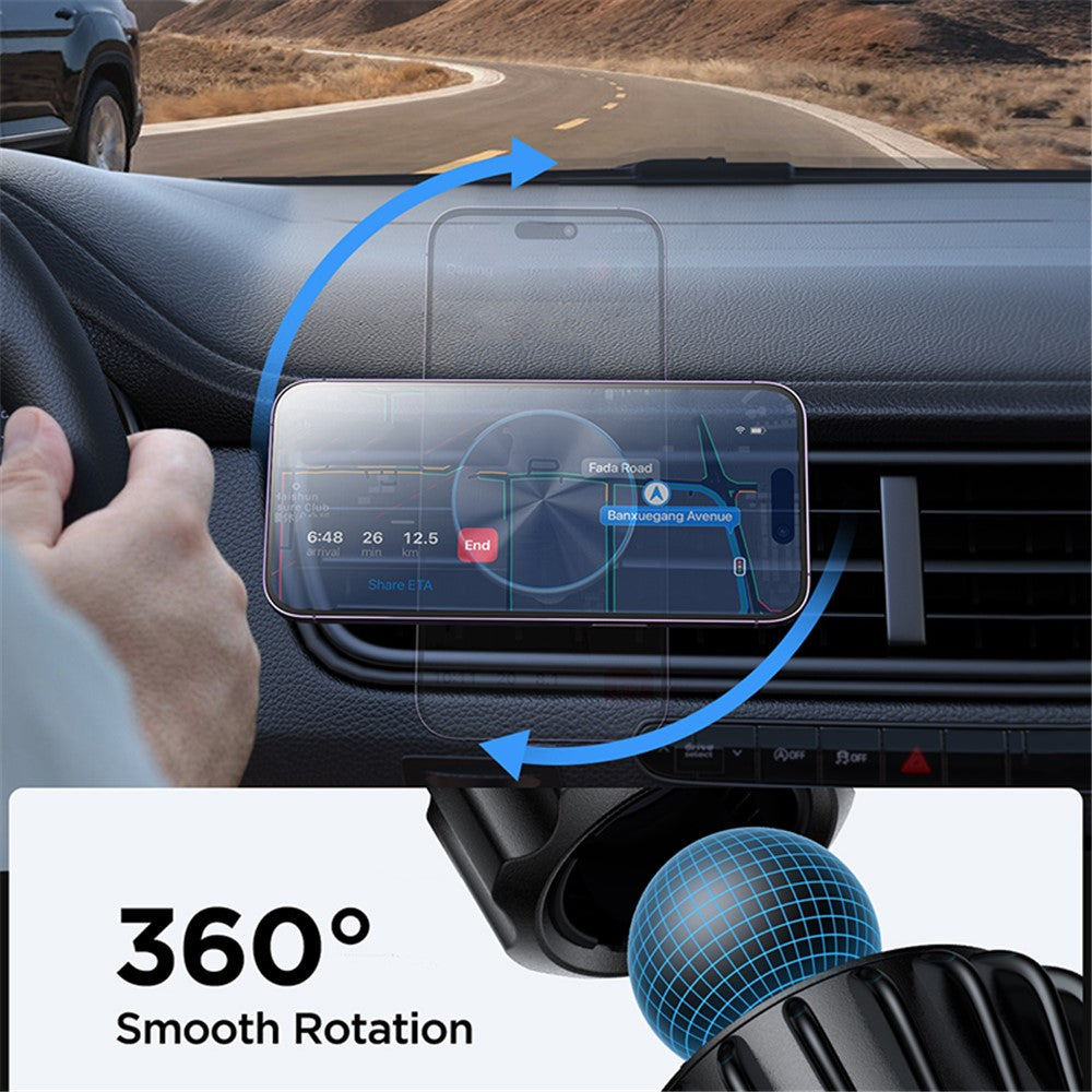 JOYROOM JR-ZS240 Pro-bilbeslag til ventilationsåbning 15W magnetisk trådløs oplader og mobilholder med omgivende lys
