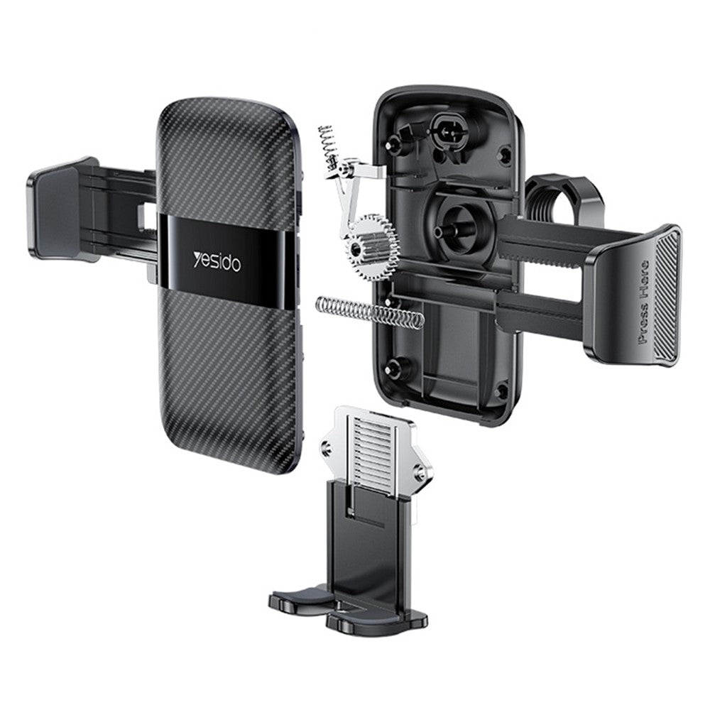 YESIDO C242 Air Vent Phone Holder for iPhone 16 / 16 Plus / 16 Pro / 16 Pro Max Adjustable Car Phone Mount with Hook Clip