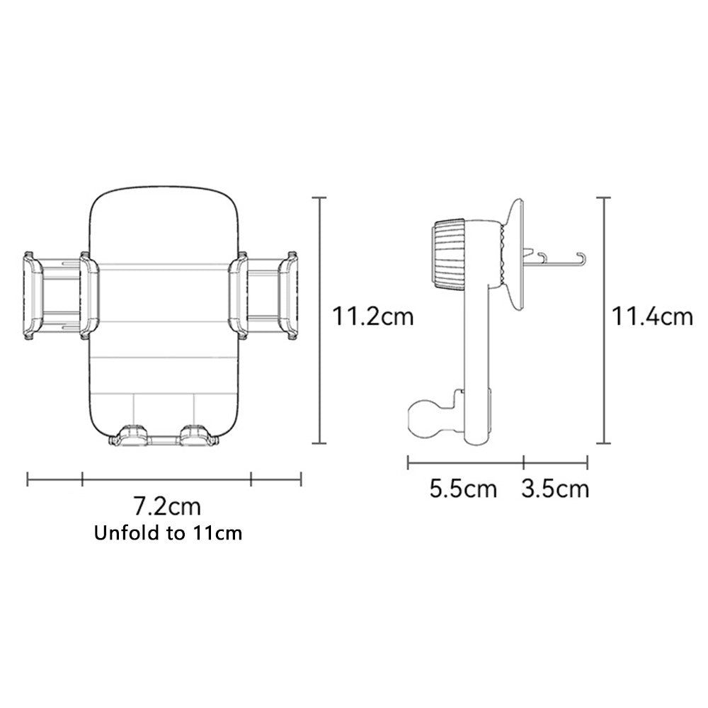 YESIDO C242 Air Vent Phone Holder for iPhone 16 / 16 Plus / 16 Pro / 16 Pro Max Adjustable Car Phone Mount with Hook Clip