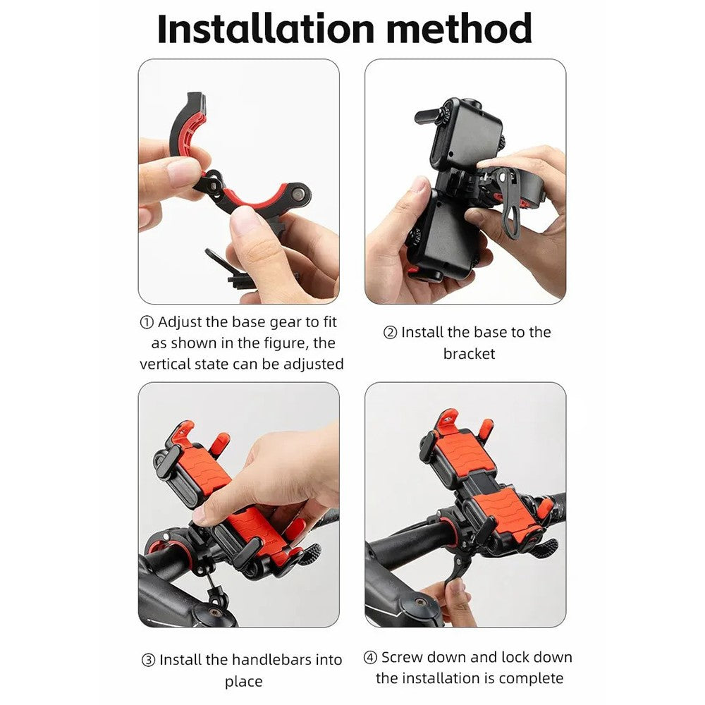 ROCKBROS Bicycle Six-Claw Cell Phone Bracket Quick Release Phone Holder for E-Bike Motorcycle