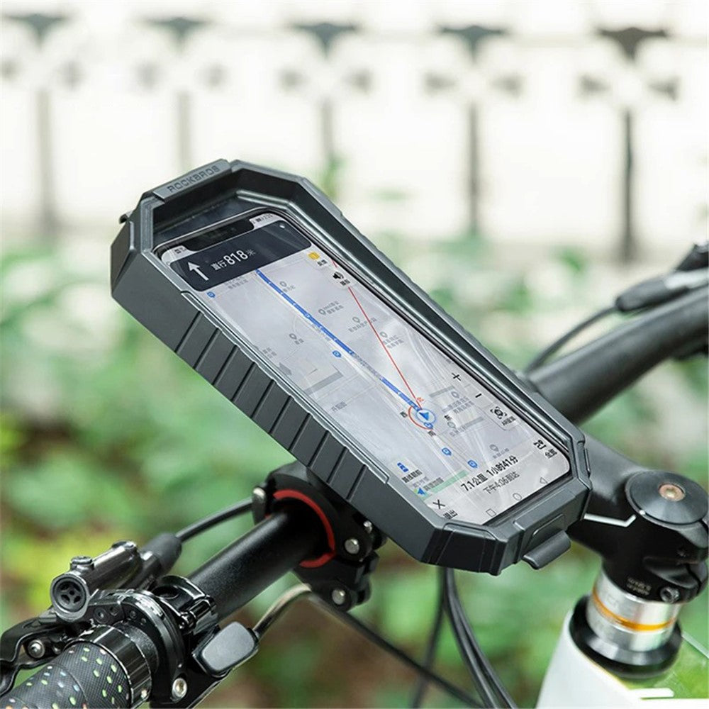 ROCKBROS Rainproof Handlebar E-Bike Mobile Phone Bracket PET Touch Screen Bike Phone Holder