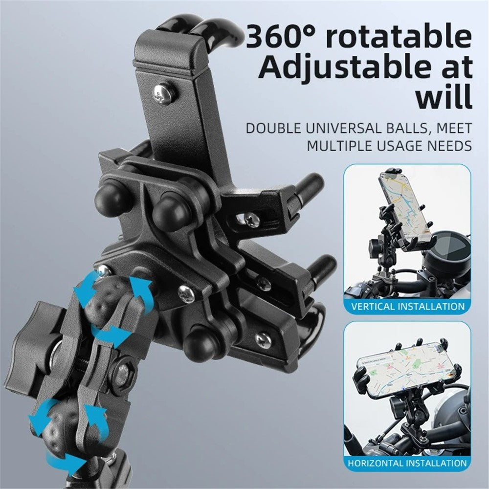 ROCKBROS 25210024 Motorcycle Cell Phone Holder Shockproof E-Bike Phone Mount for Bicycle Navigation