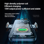 F18 Car Wireless Charger Infrared Sensor Aluminum Alloy+PC Phone Charging Bracket with 2 Magnetic Plugs