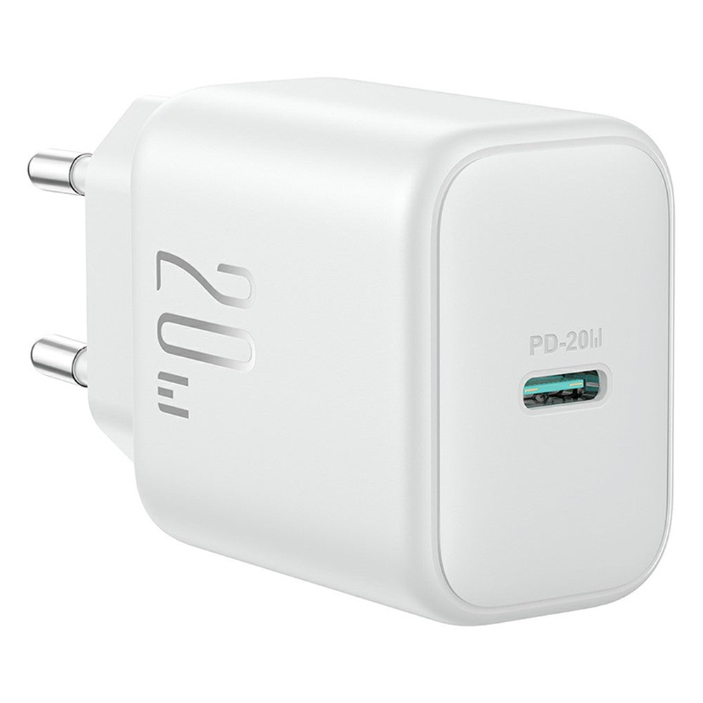 JOYROOM JR-TCF20 Mini PD 20W Quick Charger Rejsestrømpropadapter med Type-C til 8-bens kabel, EU-stik