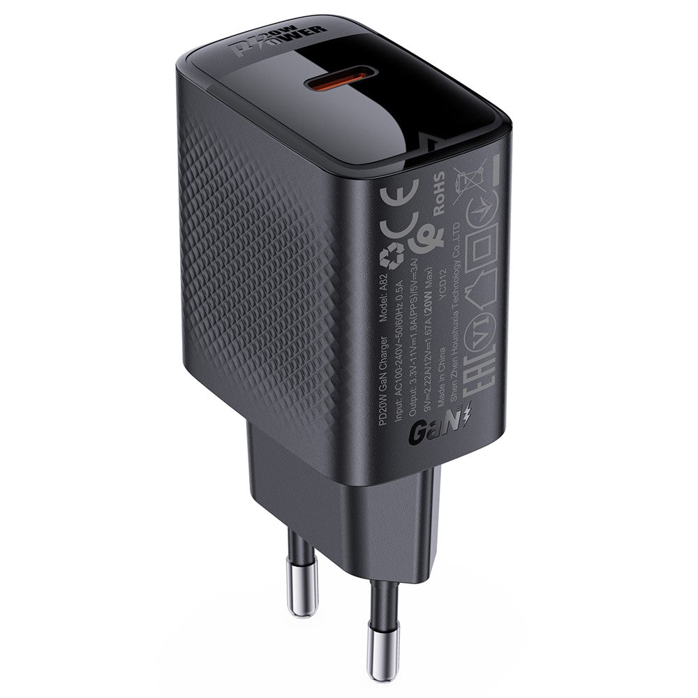 ACEFAST A82 PD 20W GaN-strømadapter enkelt USB-C-telefonoplader