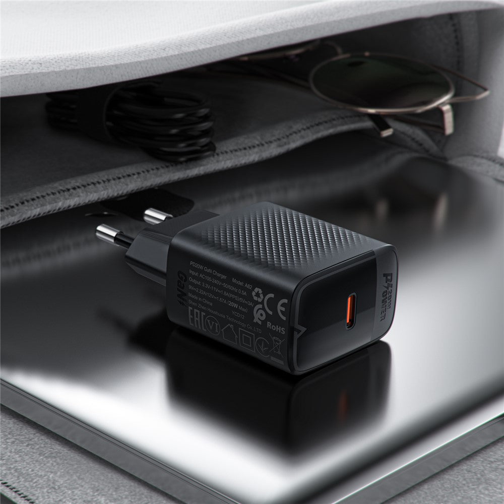 ACEFAST A82 PD 20W GaN-strømadapter enkelt USB-C-telefonoplader