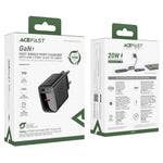 ACEFAST A82 PD 20W GaN Power Adapter Single USB-C Phone Charger