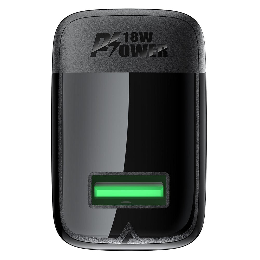 ACEFAST A90 GaN Vægoplader QC 18W Enkel USB-A Strømadapter med Type-C Kabel