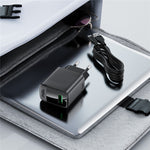 ACEFAST A90 GaN Vægoplader QC 18W Enkel USB-A Strømadapter med Type-C Kabel
