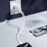 JOYROOM JR-TCF21 20W Fast Charger Type-C + USB-A Dual Port Power Adapter for iPhone 16-15 Series