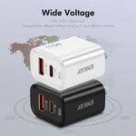 ENKAY ENK-FC001 45W USB-A + Type-C Dual Port Wall Charger Power Adapter