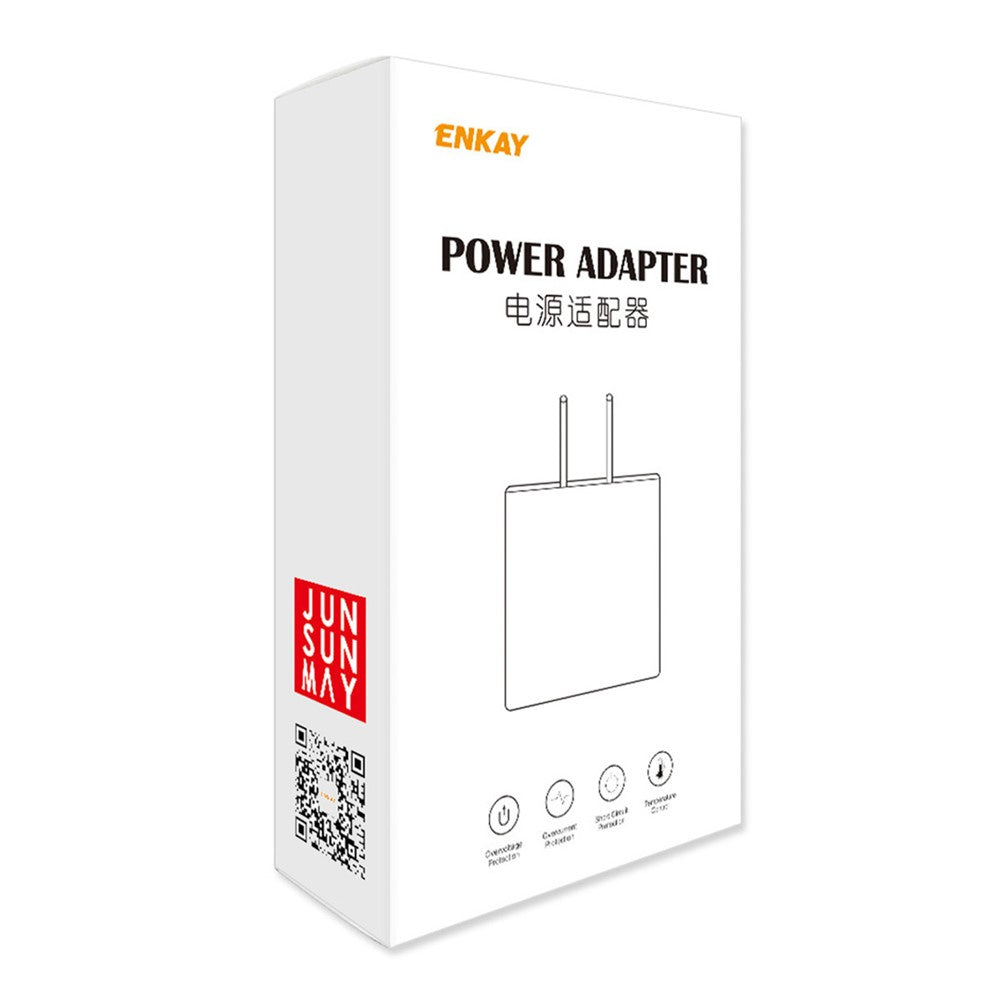 ENKAY ENK-FC001 45W USB-A + Type-C Dual Port Wall Charger Power Adapter