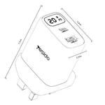 YESIDO YC87 Digital Display 20W Wall Charger USB + Type-C Phone Tablet Charging Adapter, UK Plug