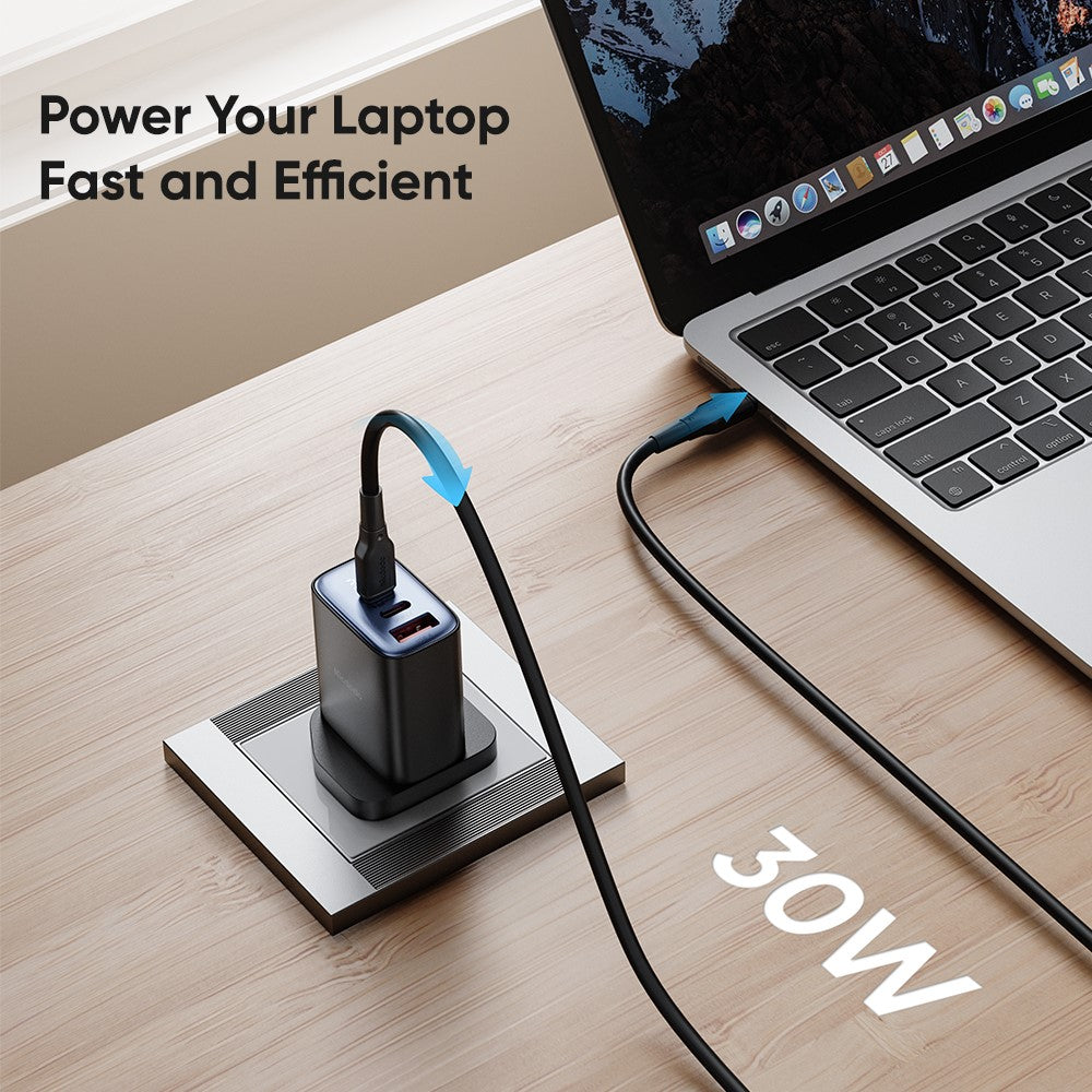 MCDODO CH-2170 30W 3-Port Digital Display Fast Charger (Dual Type-C+USB-A), UK Plug