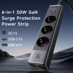 MCDODO CH-0620 EU Plug 6-in-1 30W GaN Surge Protection Power Strip (3 AC+2 USB-C+USB-A)