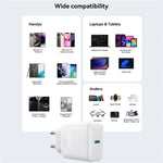 JOYROOM JR-TCF24 PD 30W Fast Charging EU Plug Charger with 1m Type-C to Type-C Data Cable