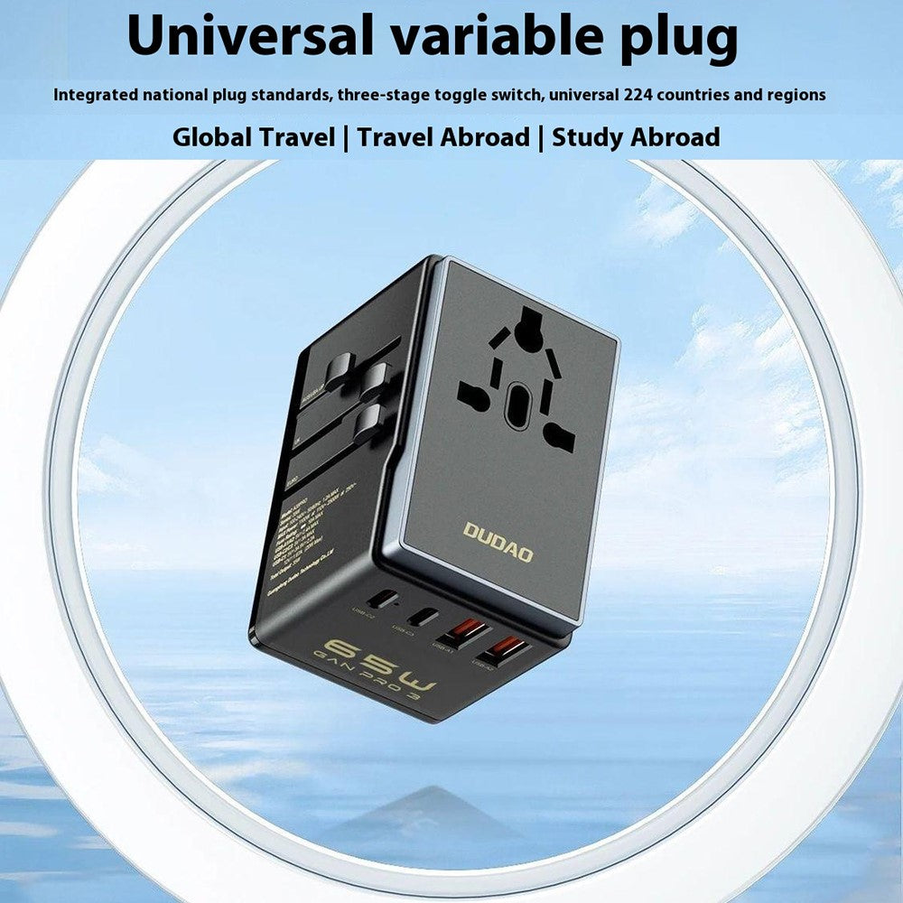 DUDAO A65Pro Universal 65W Fast Charging Travel Adapter Global Plug Converter Charger