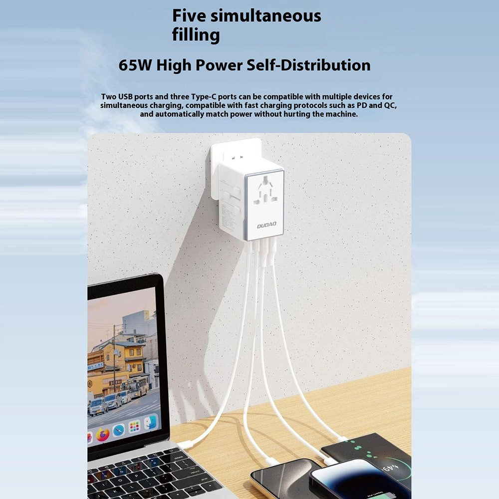DUDAO A65Pro Universal 65W Fast Charging Travel Adapter Global Plug Converter Charger