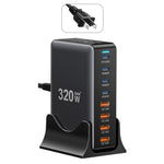 ESSAGER GaN-ladestation med 4 USB-C- + 4 USB-A-porte 100W hurtigoplader til bærbar computer, telefon og tablet