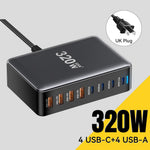 ESSAGER GaN-ladestation med 4 USB-C- + 4 USB-A-porte 100W hurtigoplader til bærbar computer, telefon og tablet