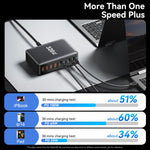 ESSAGER GaN-ladestation med 4 USB-C- + 4 USB-A-porte 100W hurtigoplader til bærbar computer, telefon og tablet