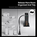 ESSAGER GaN-ladestation med 4 USB-C- + 4 USB-A-porte 100W hurtigoplader til bærbar computer, telefon og tablet