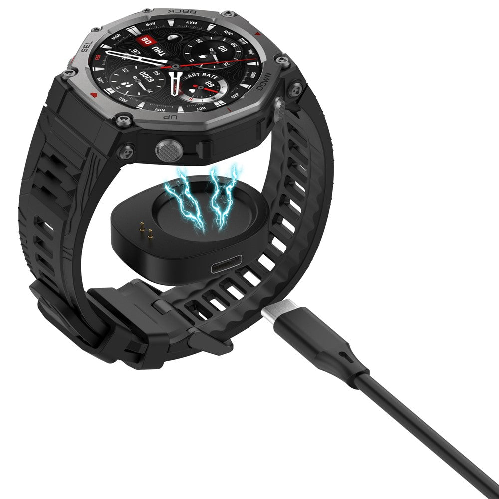 Opladningsadapter til Huami Amazfit T-Rex 3 (A2322) / Balance (A2286) USB-C Smartwatch Magnetisk Oplader