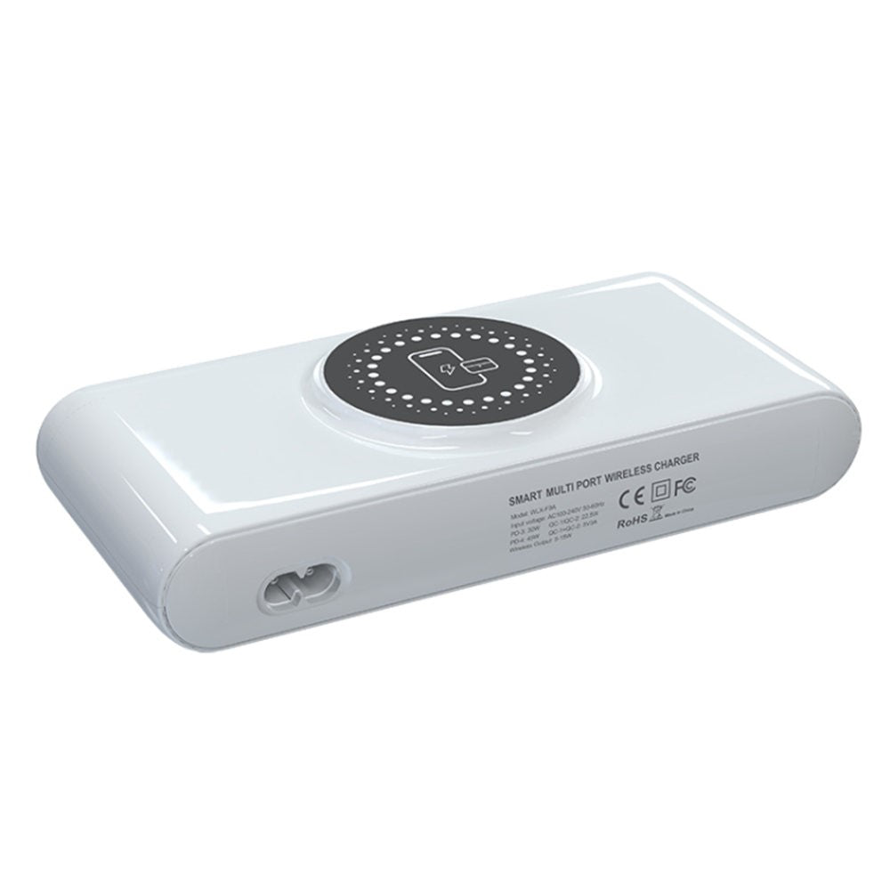 F9A 6 In 1 Multifunction 72W Smart Wireless Charger with 2 USB + 2 Type C Ports and LED Ambient Light
