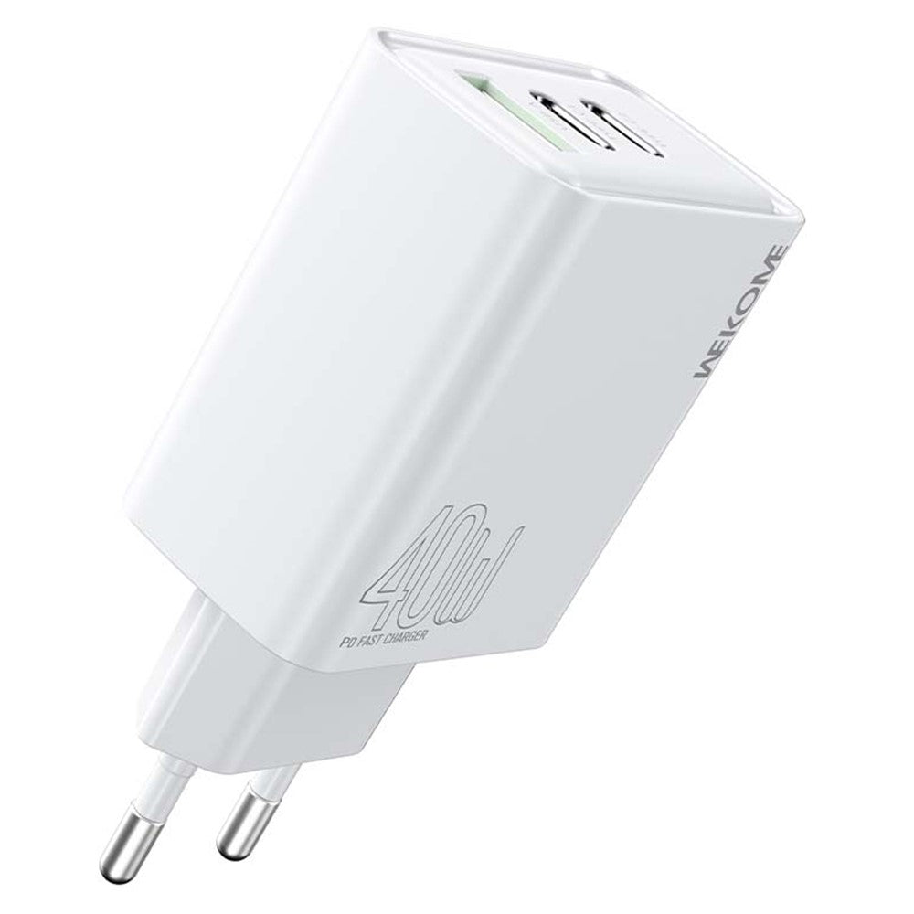 WEKOME WP-U63 40W Fast Charger USB-A  /  Dual Type-C Ports Wall Charger Adapter