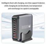 320W GaN Desktop Charger 8 Port Output Fast Charging Station for Phones Tablets Drones