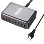 440W GaN bordsladdare 2 x PD 100W + 3 x PD 65W + 3 x QC 18W 8-portars snabbladdningsstation