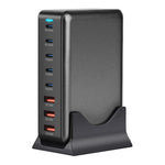 440W GaN bordsladdare 2 x PD 100W + 3 x PD 65W + 3 x QC 18W 8-portars snabbladdningsstation