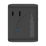 MOMAX 1-World 2 Dubbel AC Mini GaN Global Reseadapter 70W Universal Strömomvandlare Laddare