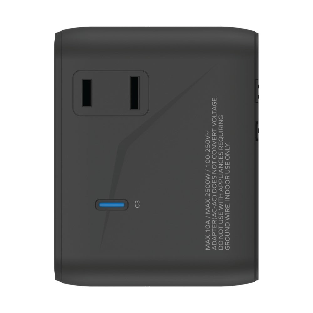 MOMAX 1-World 2 Dubbel AC Mini GaN Global Reseadapter 70W Universal Strömomvandlare Laddare