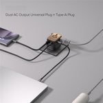 MOMAX 1-World 2 Dubbel AC Mini GaN Global Reseadapter 70W Universal Strömomvandlare Laddare