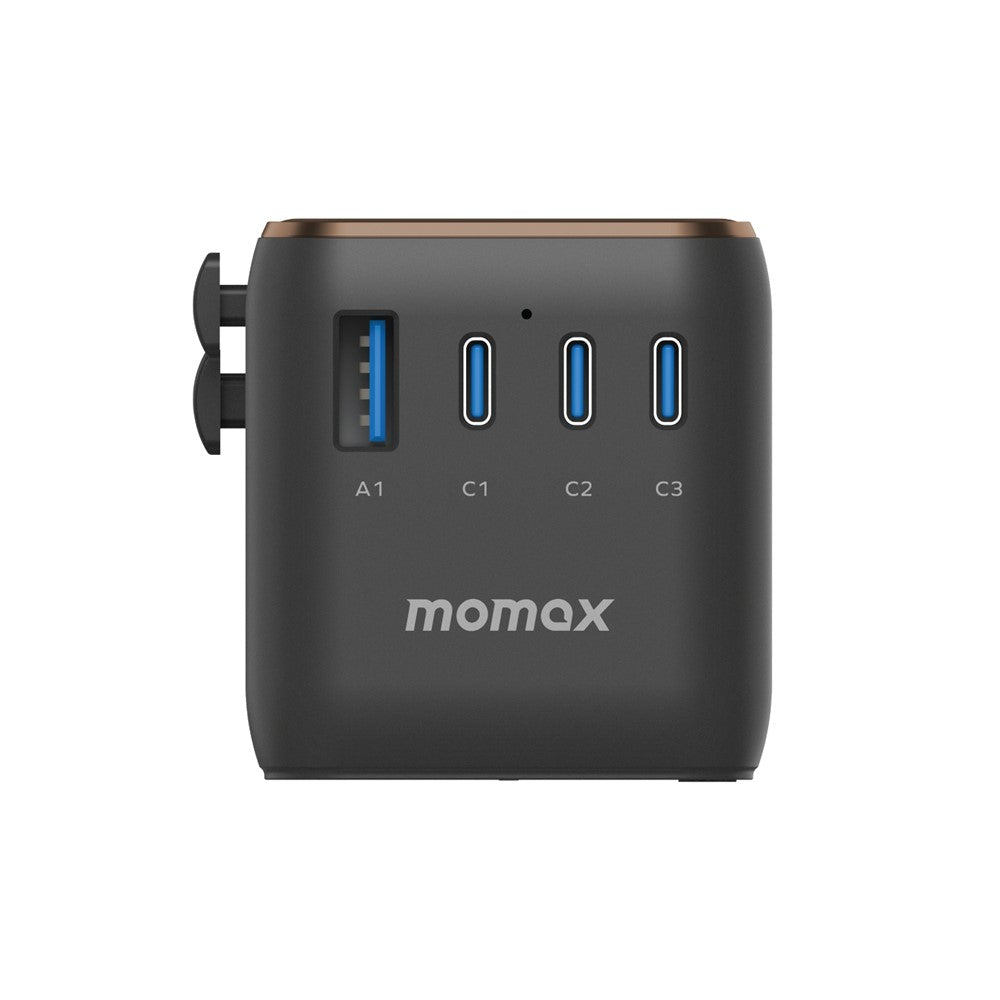 MOMAX 1-World 170W GaN PD Global Travel Wall Charger Fast Charging Adapter with USB-C Cable