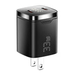 ESSAGER PD 33W GaN Dual Type-C Travel Charger with LED Display Fast Charging Compact Power Adapter