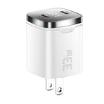 ESSAGER PD 33W GaN Dual Type-C Travel Charger with LED Display Fast Charging Compact Power Adapter